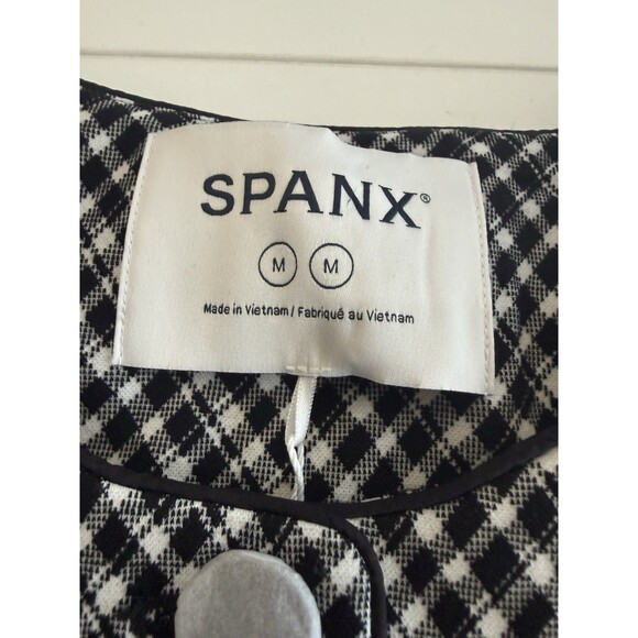 SPANX Women’s PONTE Lady Jacket Jacquard Plaid Blazer NWT Pockets M - Picture 4 of 16